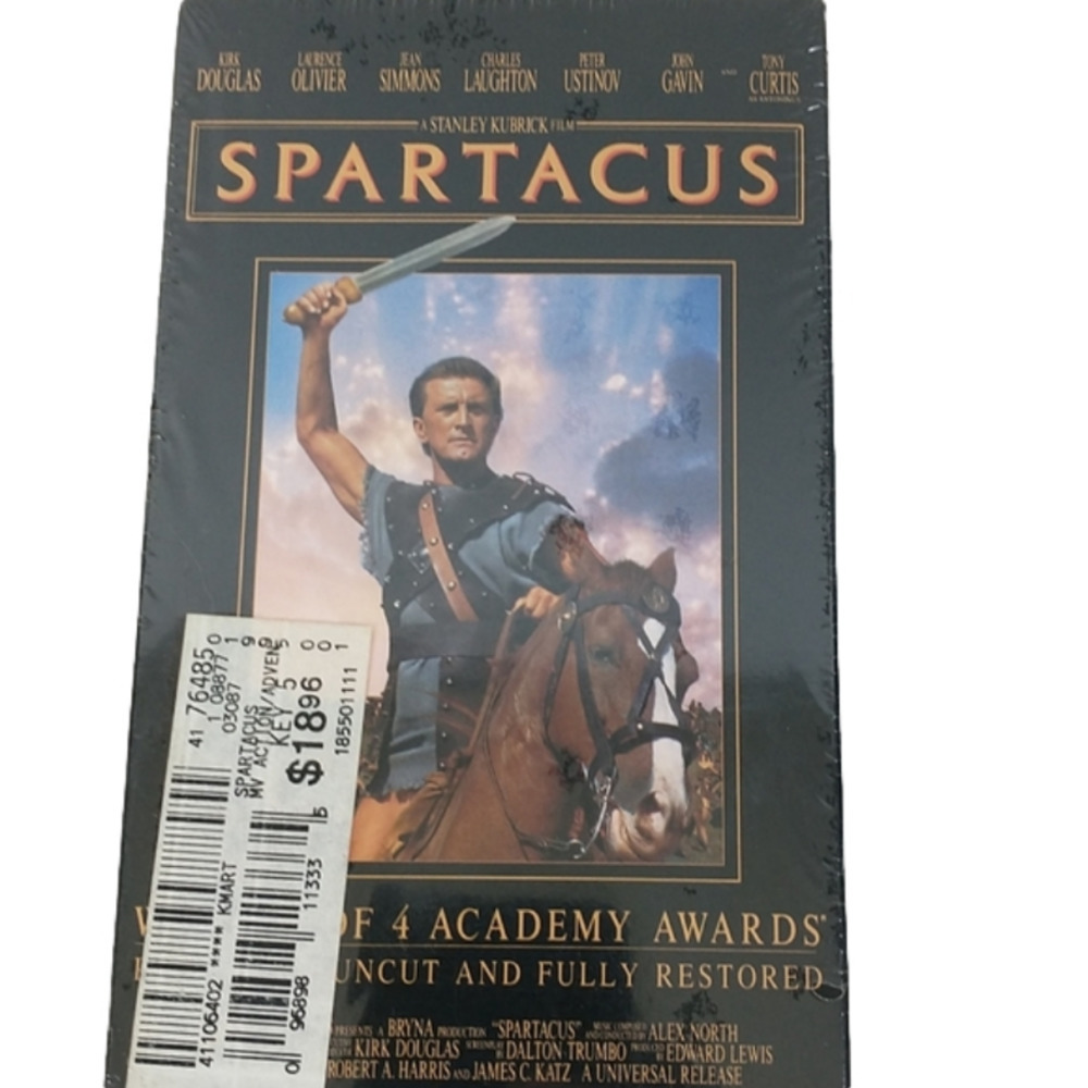 Spartacus VHS MCA Universal Factory Plastic